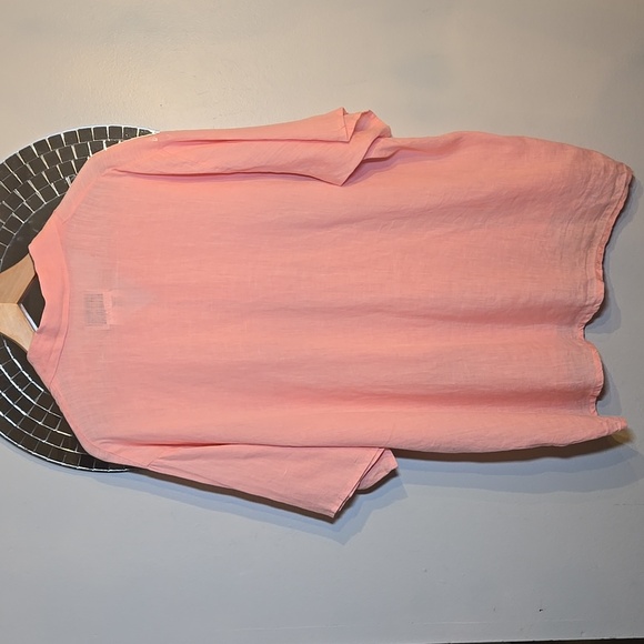 Flax By Jeanne Engelhart Linen Short Sleeved Button Down Shirt NWOT - Picture 6 of 11